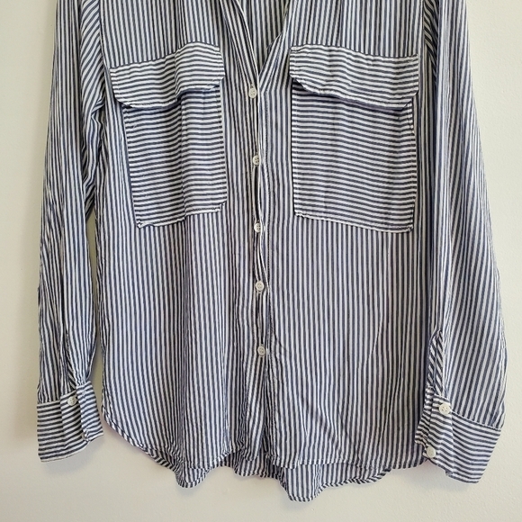 Zara Striped Button Front Shirt - Picture 9 of 9